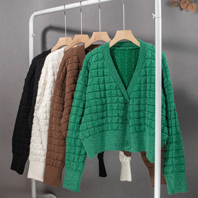 Colorfaith/Новинка 2021 года Женские осенне-зимние свитера Кардиганы в клеточку
