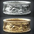 Креативное рельефное кольцо с глазами, в стиле стимпанк, для мужчин, женщин, мужчин, хип-хоп, для вечеринок, коктейлей, ювелирные изделия, подарок