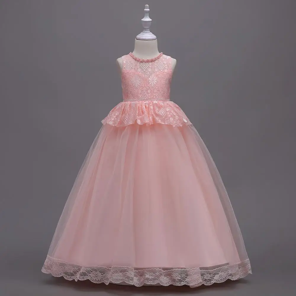 pearl pink Детская праздничная одежда; изысканные вечерние платья; Promgirl Glitz Pageant; цвет синий, красный, мятный, зеленый, бордовый; платья для выпускного вечера для детей - Цвет: pearl pink