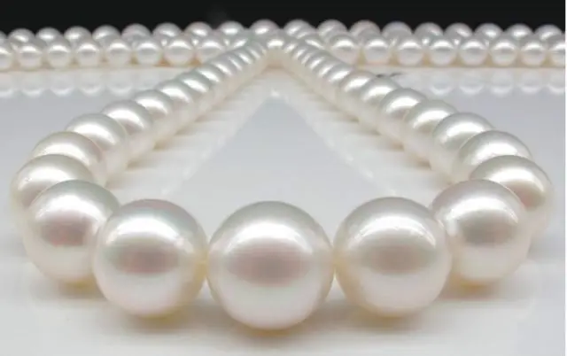 

elegant south sea12-15mm white pearl necklace 18inch