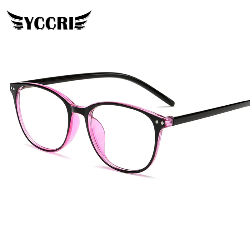 YCCRI Для женщин мужские черные классическая оправа для очков с заклепками