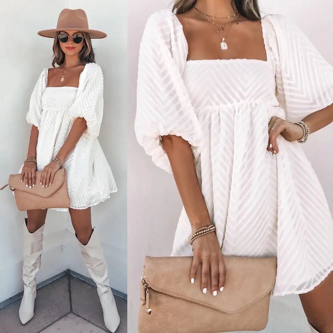 

Fashion women's halter one-shoulder lantern sleeve dress princess dress