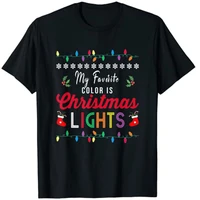 my favorite color is christmas lights tee funny xmas gifts t shirt tops