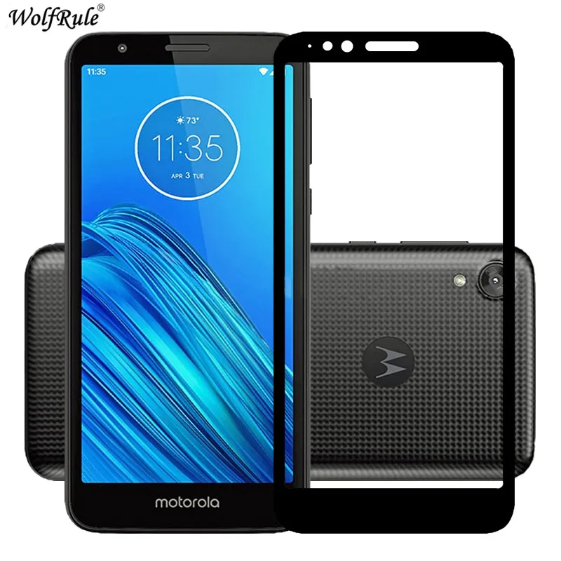 2 piezas de Protector de pantalla LCD para Motorola Moto E6 pegamento completo de vidrio para Moto E6 cubierta completa de vidrio templado para Motorola Moto E 6th Gen-1