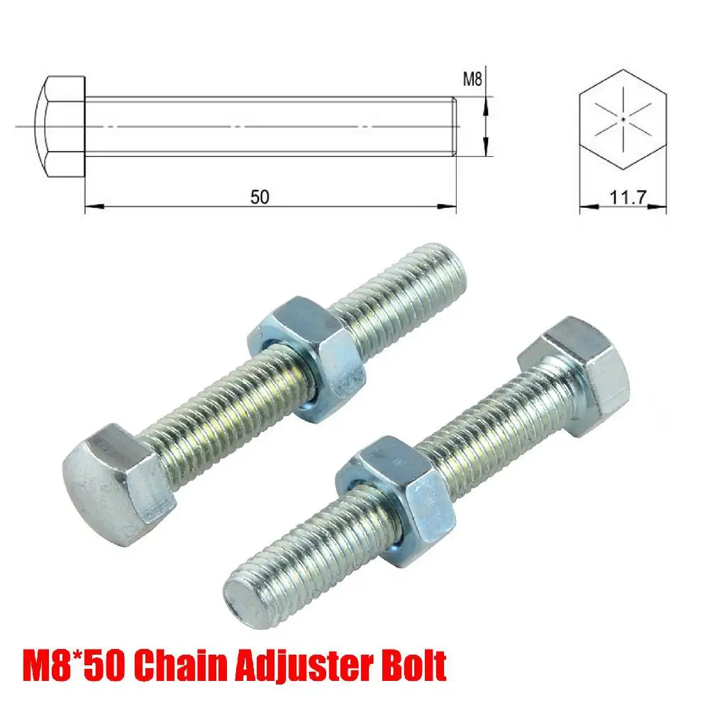 1 пара Болтов регулировки задней цепи M8x50 для Kawasaki KX KX85 01-18 KX125 KX250 1988-2008 болты