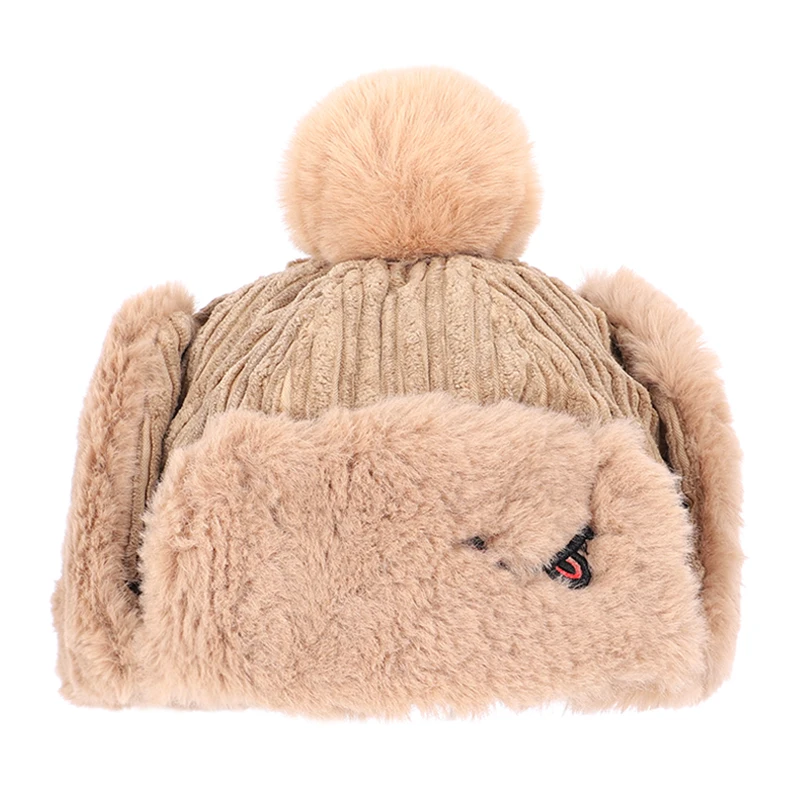 2019winter hat girls hats lei feng child baby sports warm plus velvet beanie boy face mask with pompon bonnet enfant |