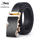 Ремень dwts из натуральной кожи мужской, пояс с автоматической пряжкой, чёрный
