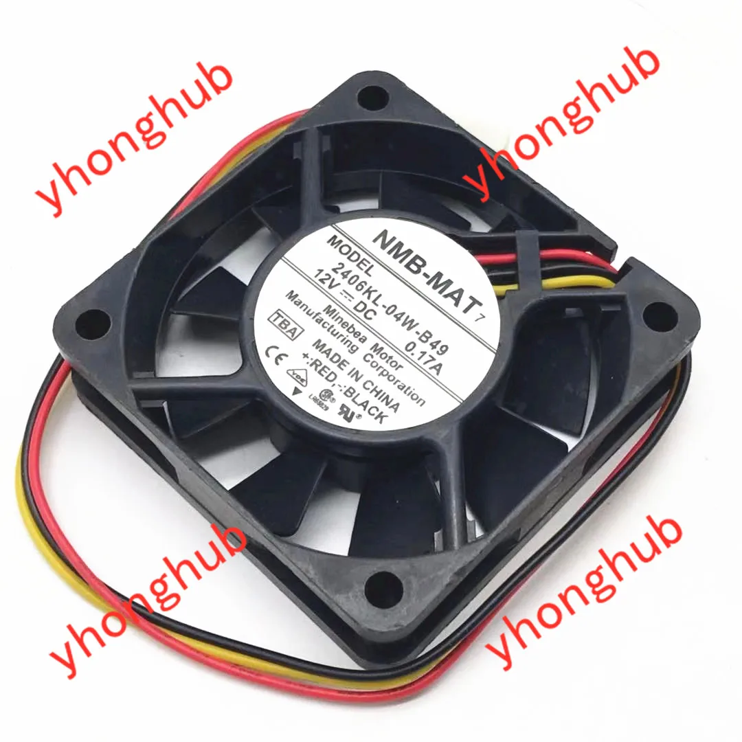 NMB-MAT 2406KL-04W-B49 TBA Вентилятор охлаждения сервера DC 12V 0.17A 60x60x15mm 3-проводной