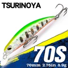 Тонущая блесна TSURINOYA 70S, приманка для рыбной ловли, DW75, 70 мм, 8,9 г, 0,6  1,0 м, жесткая приманка, ручье, окунь, форель, искусственный Джеркбейт