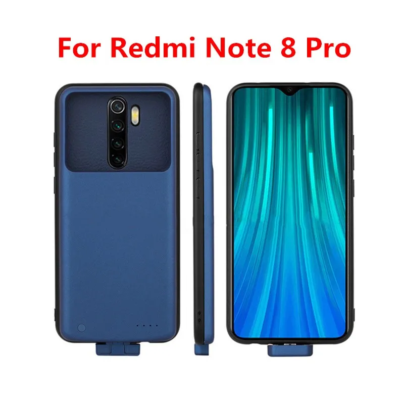 KQJYS 7000 мАч Внешний внешний аккумулятор для Redmi Note 8, чехол для питания, чехол для аккумулятора, внешний аккумулятор для Xiaomi Redmi Note 8 Pro - Color: Blue for Note 8 Pro