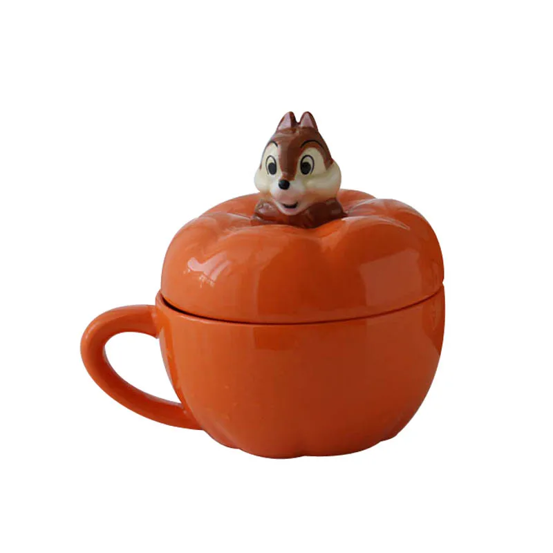 

Disney Mugs Cartoon Chipmunk Series Creative Pumpkin Shaped Ceramic Mugs Home Large Capacity Soup Mugs ikea