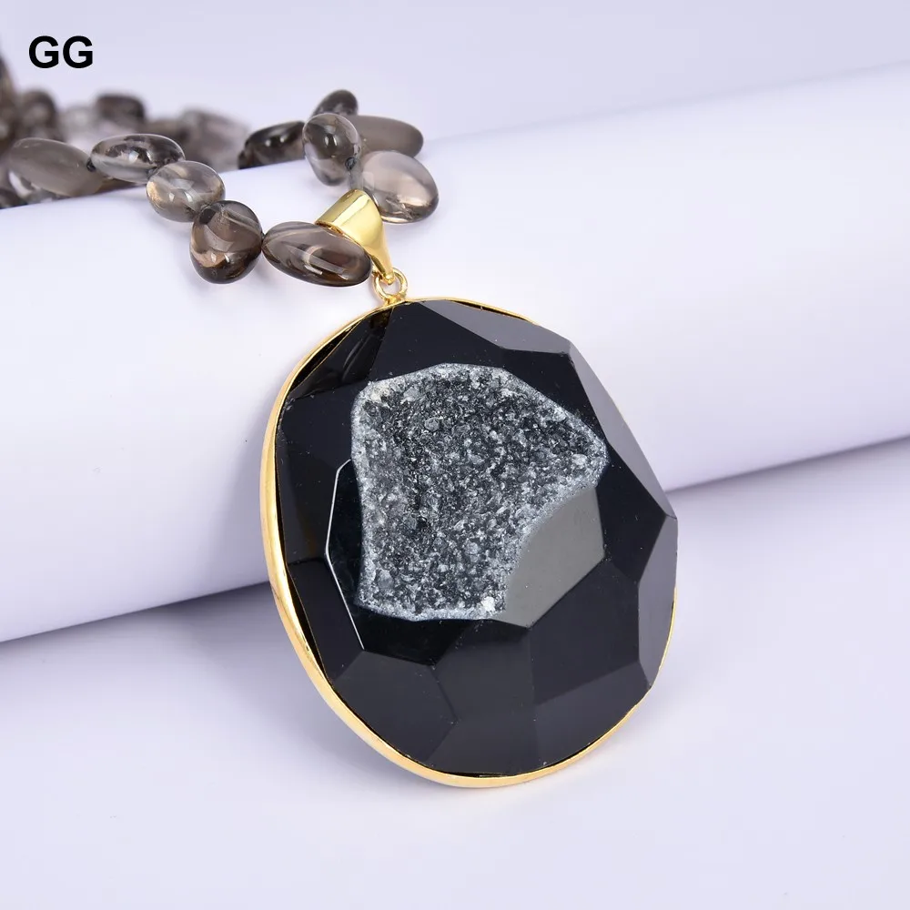 Ювелирные изделия GuaiGuai ручной работы 3 нити дымчатый кварц кристалл кулон из