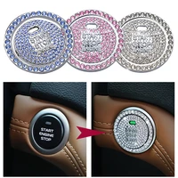 automobiles start switch button decorative diamond rhinestone ring circle auto sticker car suv bling lgnition device decorative