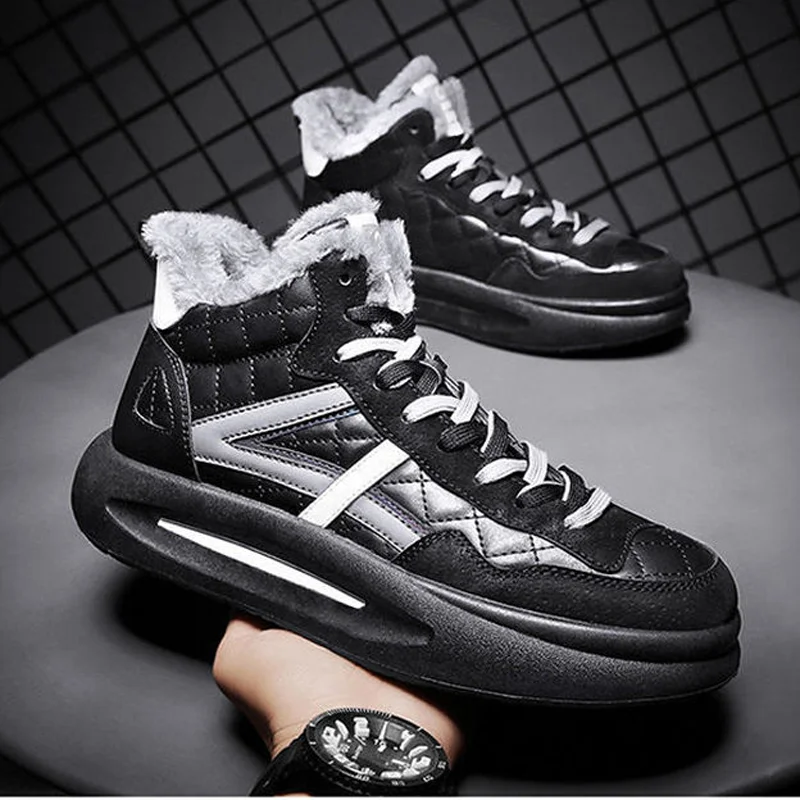 

Men Shoes Winter Shoes Men Plus Velvet Thick Warm Cotton Shoes Men Waterproof Men Sports Shoes High Snow Boots Platform Shoes