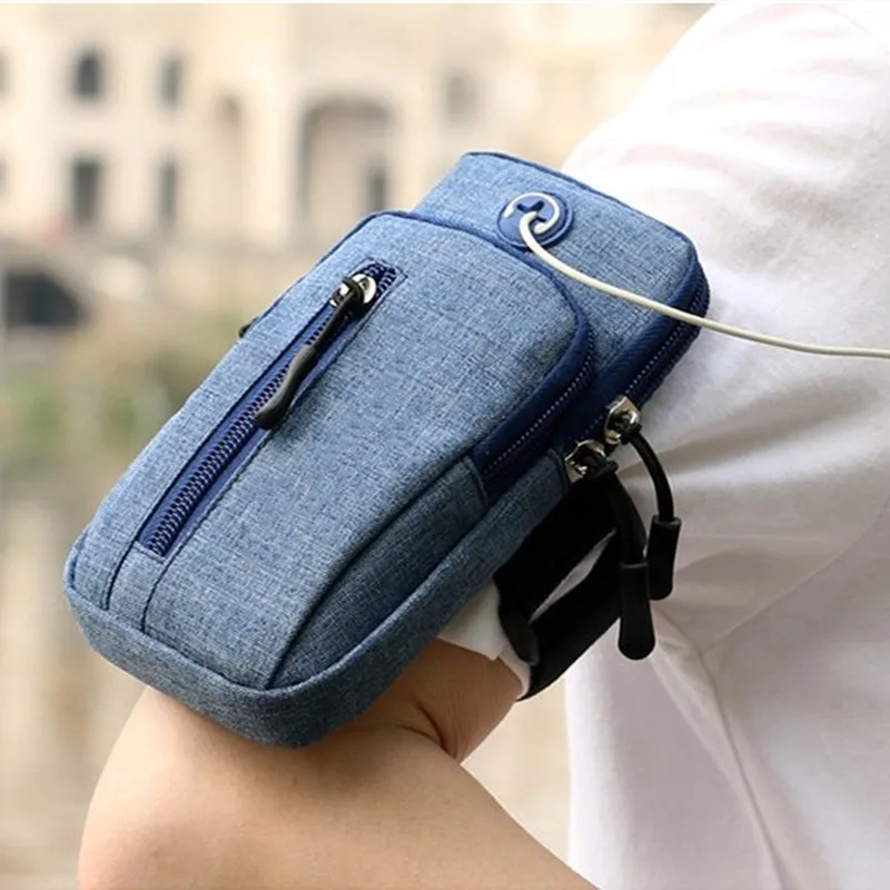 Simple Style Running Arm Band with Headset Hole for Phone, Money, and Keys - Outdoor Sports Arm Package Bag for Men and Women image 5