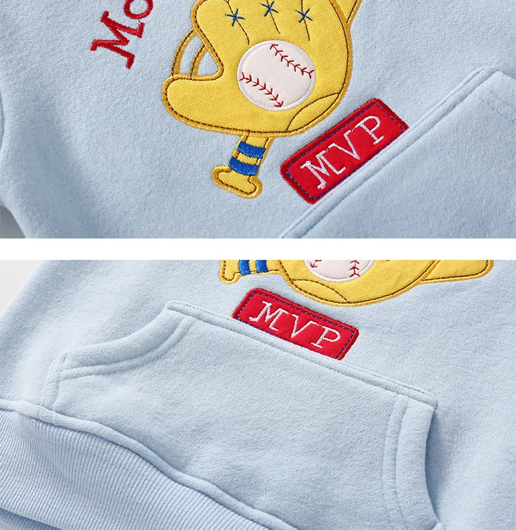 Детские толстовки с вышивкой мультяшным рисунком на весну осень и зиму для