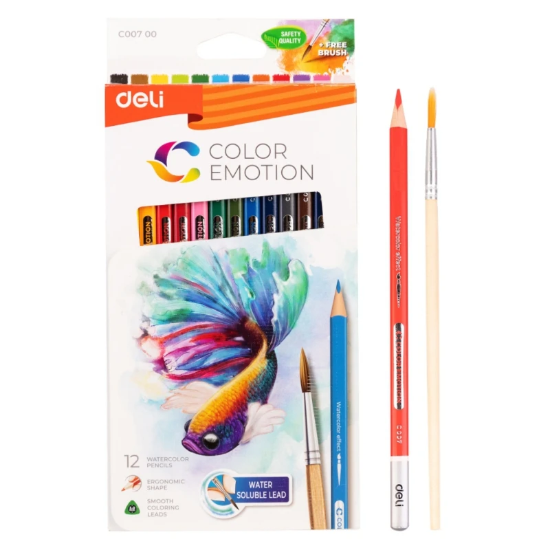 

Deli Color Lead Pencil Water Soluble Pencil Set Painting Pen Special Water-Soluble for Children Art Supplies 12/24/36 Colors