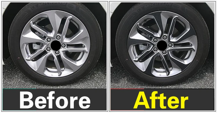 Автомобильные наклейки на колеса из углеродного волокна декоративные