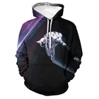 Весна-Осень 2021, Молодежная Толстовка с капюшоном и цифровым 3D изображением звездного неба, забавного пространства, Спортивная с капюшоном