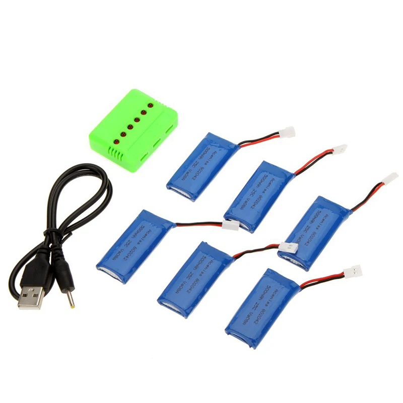 Зарядное устройство Rc Набор для Hubsan X4 H107 (6x3 7 v 500mAh батарея + 1x зарядное устройство)