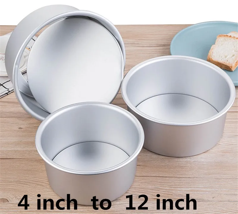 

4 to 12 inch Aluminum Alloy Round Cake Mould Chiffon Cake Baking Pan Pudding Cheese cake Mold Set with Removable Bottom stencil