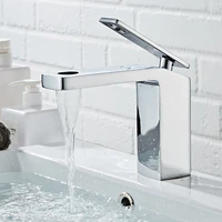 becola bathroom basin faucets hot and cold waterfall mixer creative single hole tap vanity chrome plated brass report