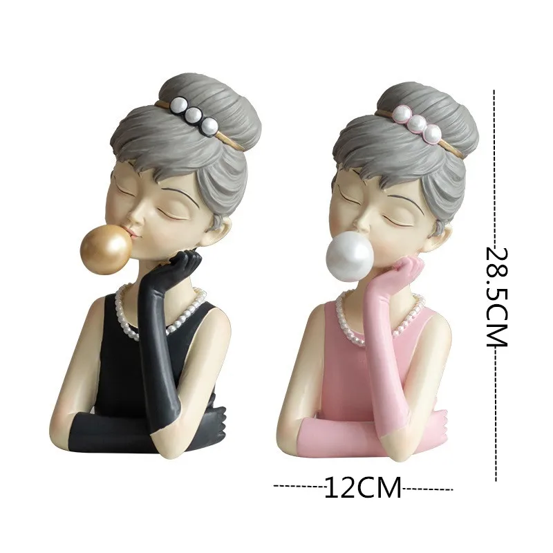 

Bubble Girl Art Sculpture Home Decor Abstract Luxurious Figure Statue Figurine Resin Crafts Nordic Living Room Decoration R5960