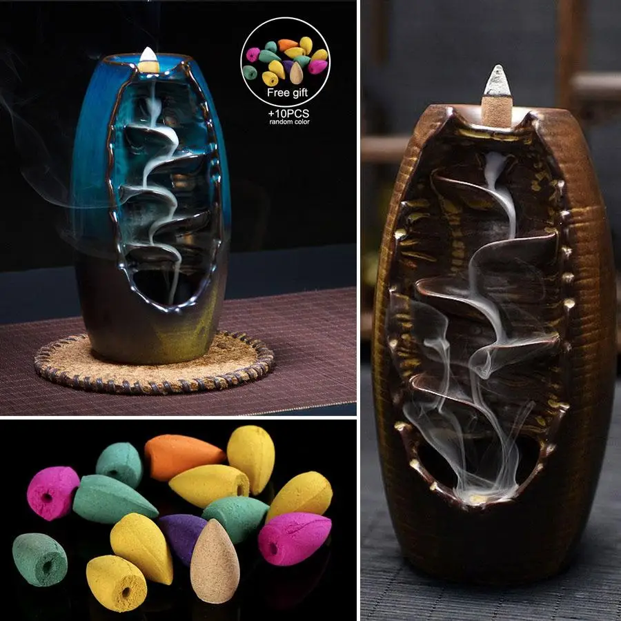 Водопад курильница для благовоний горелка ручной работы керамическая ладан