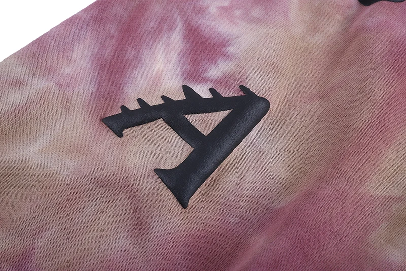 

20ss Kanye West Tie Dye 3d Foam Letter Print Sweatpants Men Joggers Elastic Waist Lose Casual Trousers Hip Hop Mens Sweat Pants