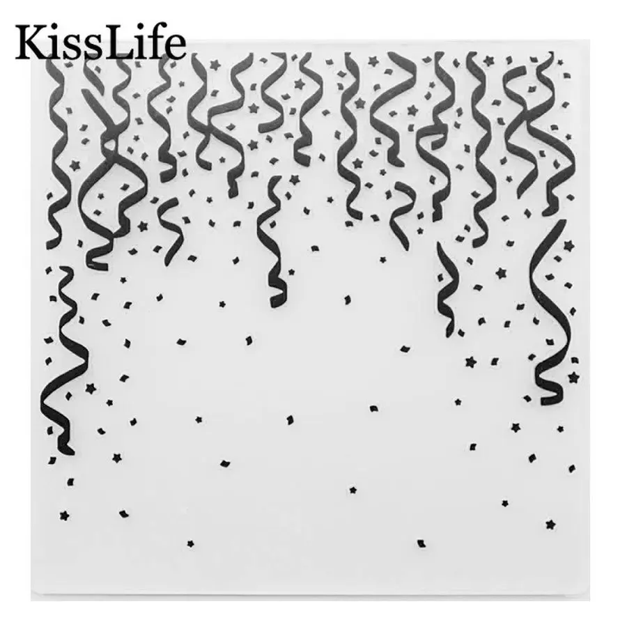 1 упаковка волн линия снег цветок пластиковый шаблон папки для тиснения