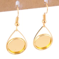 onwear 20pcs gold plated cabochon 12mm base settings diy bezel blanks for earrings making supplies