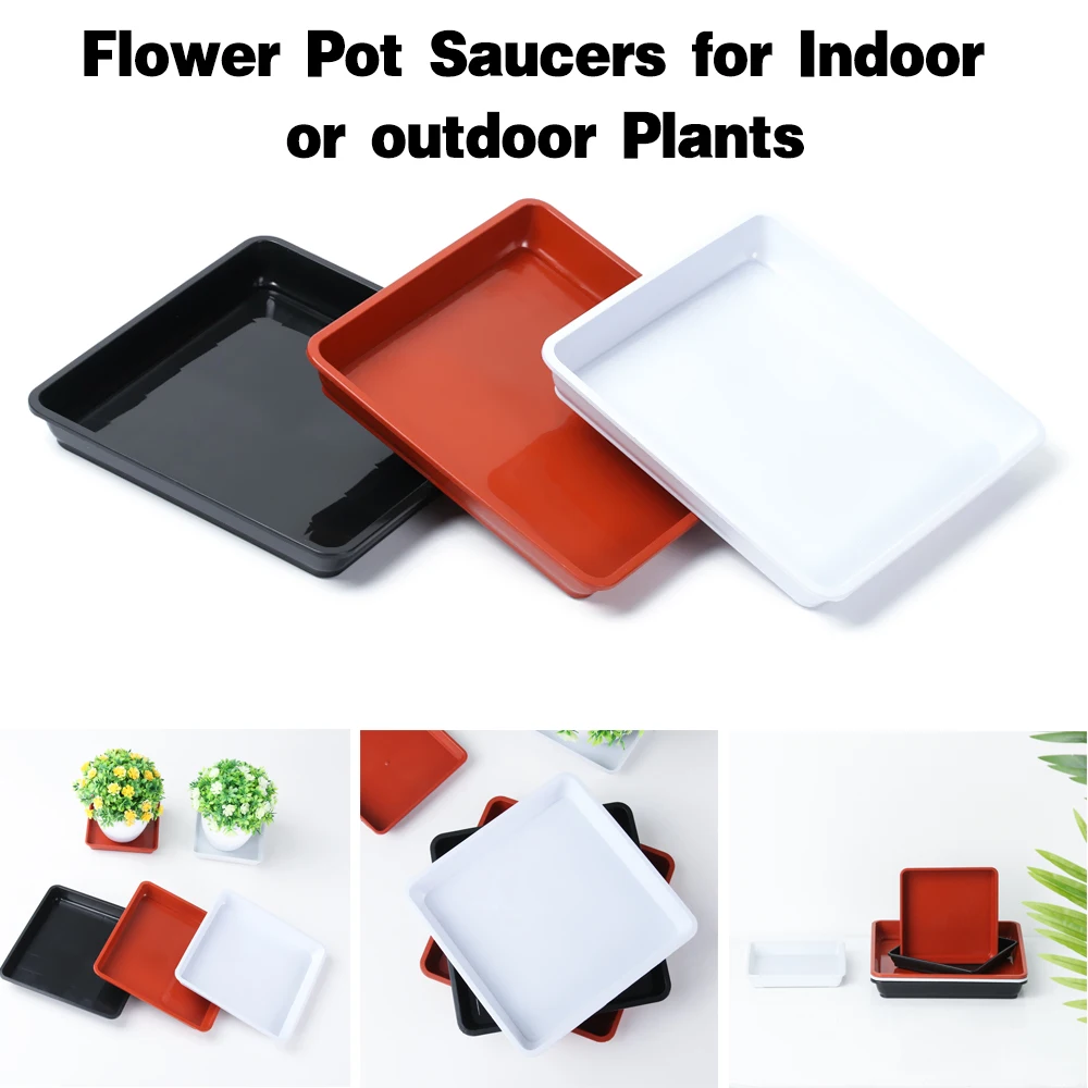 

1Pcs Plant Saucer 4/6/7/8/10 inch Drip Trays Plastic Tray Saucers Indoor Outdoor Flower Pot Square