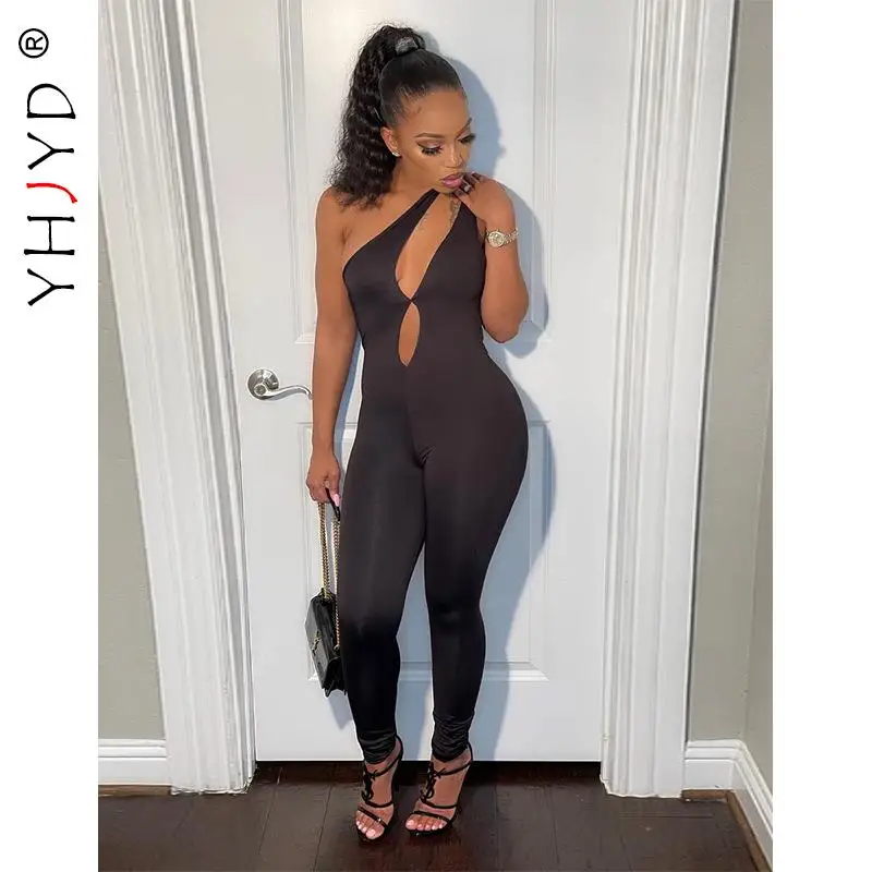 

Привлекательная женская летняя Клубная одежда YHJYD с вырезами на одно плечо, Спортивная Цельный Наряд