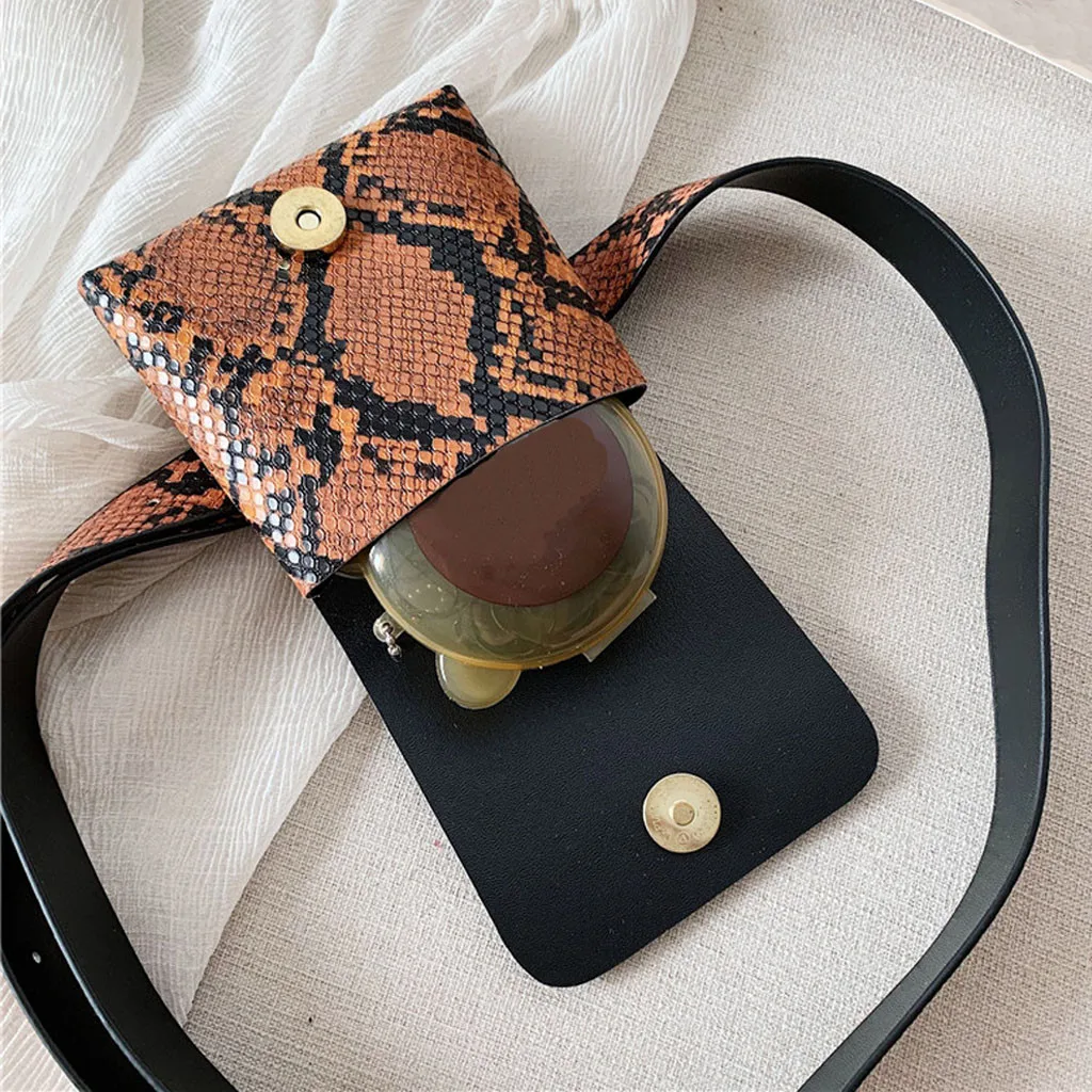 Women Waist Bag Fanny Pack snake Printed Outdoor Sports Belt bag mini coin Purse Pouch Hasp Messenger Bag Chest Bags heuptas new
