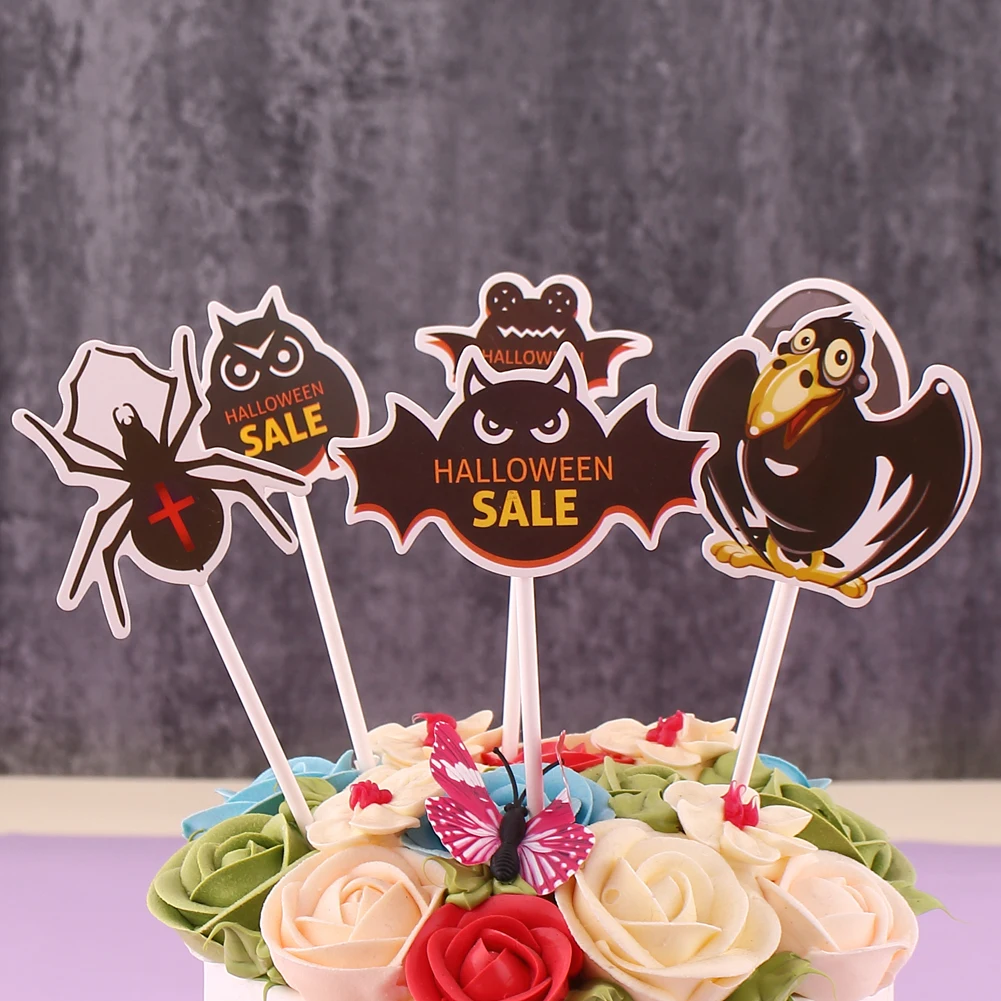 Хэллоуин торт Топпер украшения Тыква Ведьма паук Скелет Призрак детский душ для