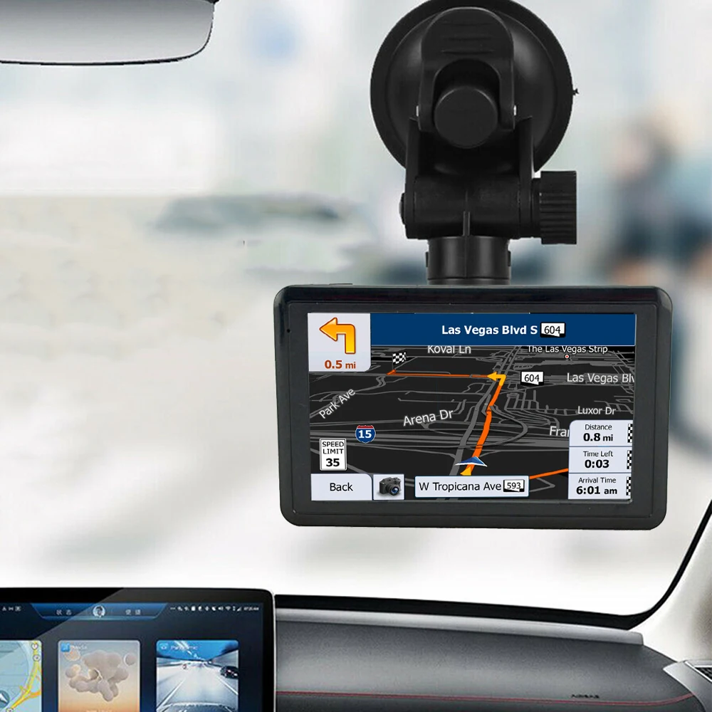 

1pc Black Car GPS Navigator Durable ABS FM Transmitter Portable European Map System 5 Inch Touch Screen Navigators