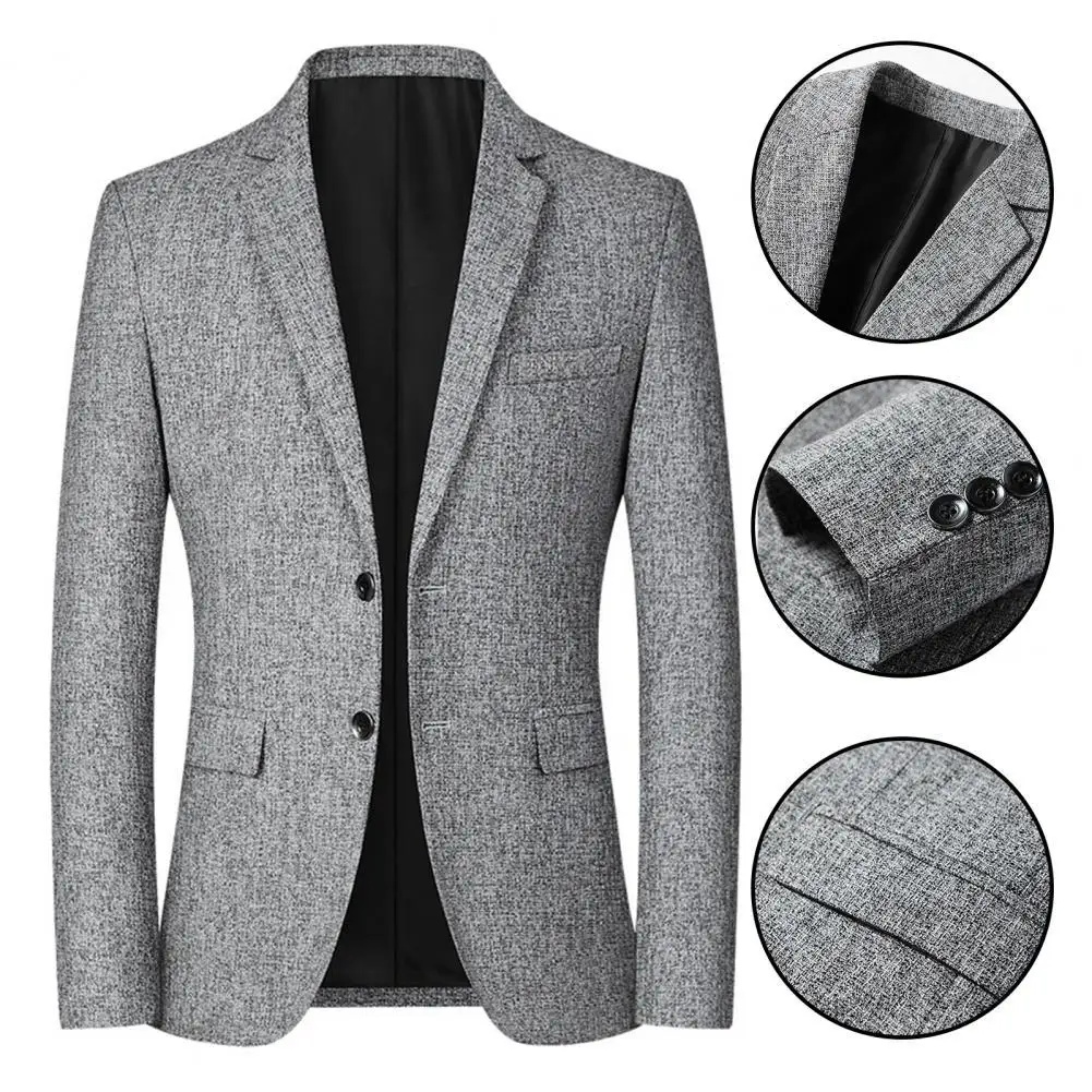 

Men Business Blazer Jacket Men Blazer Autumn Winter Two Buttons Pockets Suit Coat for Wedding Designer Suit Jacket Blazer Outer