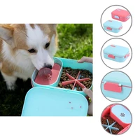multi use pet lunch box cuboid shape portable pet outdoor lunch box dog treat box puppy feeding box