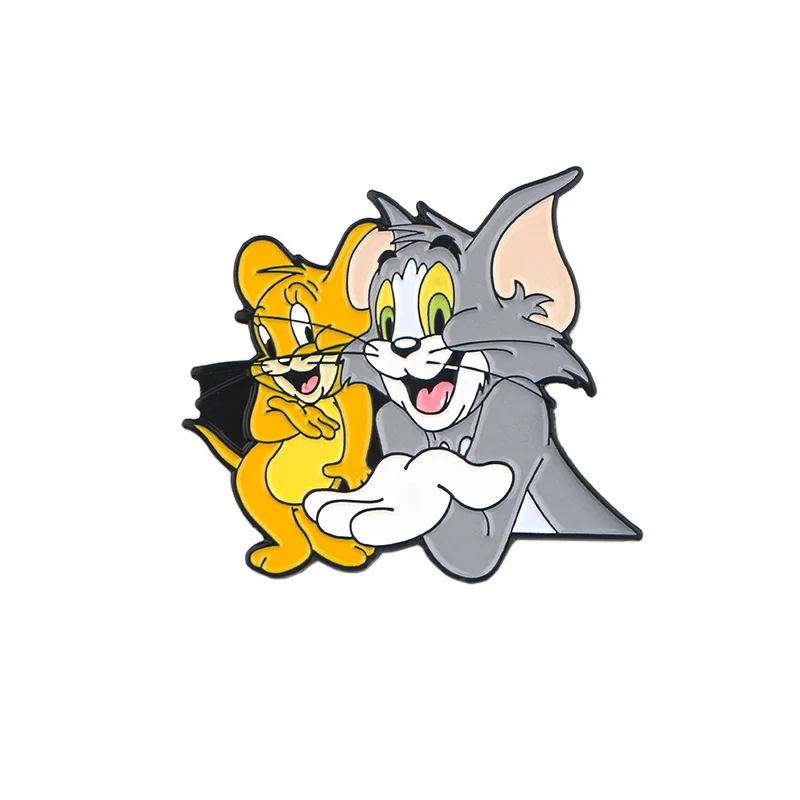 1 K730 кошка и мышь мультфильм аниме металлические эмалированные булавки и Броши Модные нагрудные булавки рюкзак сумки значок коллекция подарки 1 шт - Окраска металла: 1