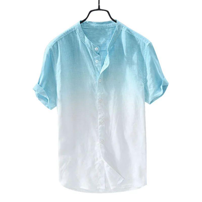 Shujin мужская летняя льняная хлопковая футболка с коротким рукавом повседневная