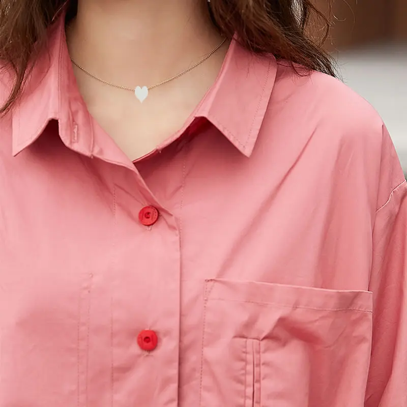 

XITAO Casual Side Split Dress Women Tide Fashion Korean Style Turn Down Collar Long Sleeve Pocket Loose Elegant Button ZY4479