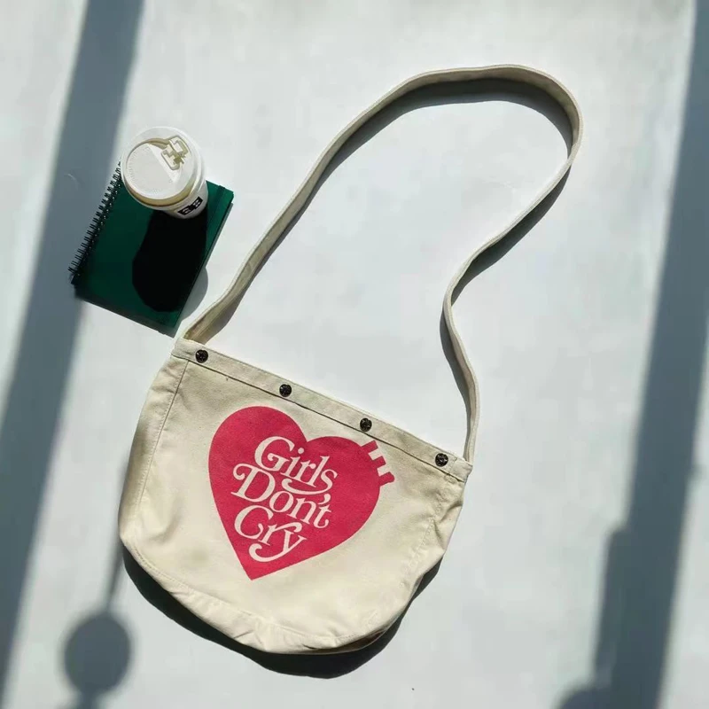 Human Made Canvas Bags Red Heart logo Bags Men Women 1:1 High quality Four Seasons Waist Bags Human Made Handbag Japanese Style