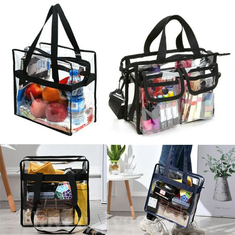 Clear Transparent Tote Vinyl Plastic PVC Women Shoulder bag for lady Jelly Bag Beach Beauty Makeup Handbag | Багаж и сумки