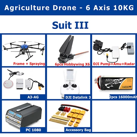 Suit III E610 6 оси плотность 10кг/10L распыления gimbal системы складной Квадрокоптер с распылительным насосом Дрон для сельского хозяйства - Цвет: Suit III