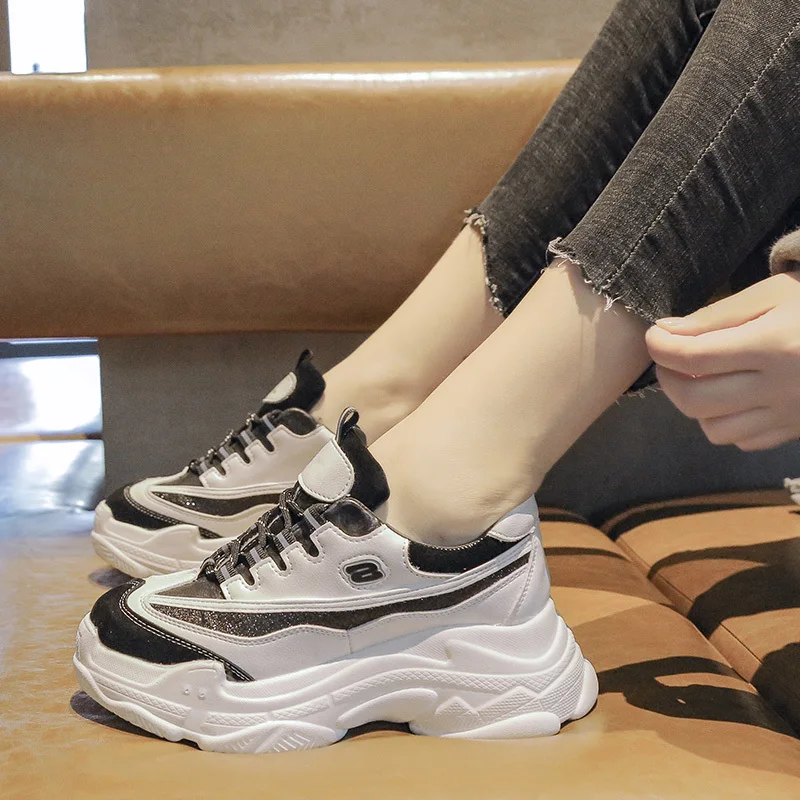 Новинка женские массивные кроссовки Вулканизированная обувь в Корейском стиле