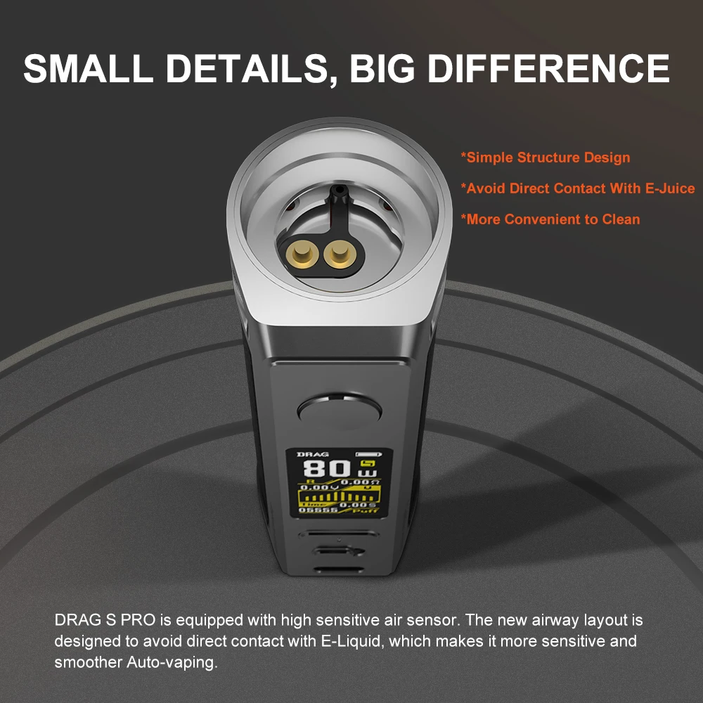 Электронная сигарета VOOPOO DRAG S Pro Mod 80 Вт 8 5 в Kit мл TPP X Pod бак 3000 мАч встроенный