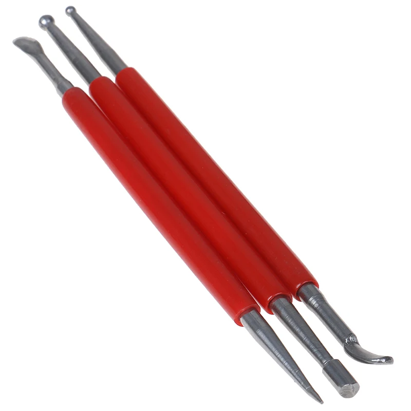 

3Pcs/Set Modeling Point Stylus Modelling Carving Tool Spoon Balls Embossing Carving Blade Press Tools