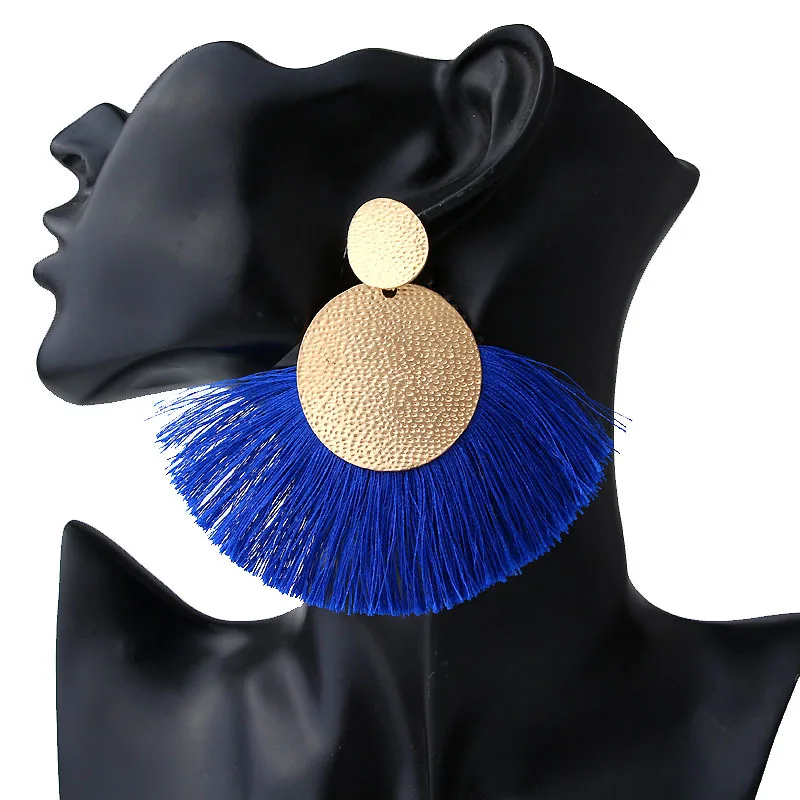 BTWGL модная обувь в богемном стиле с бахромой сплава серьги виде веера белые