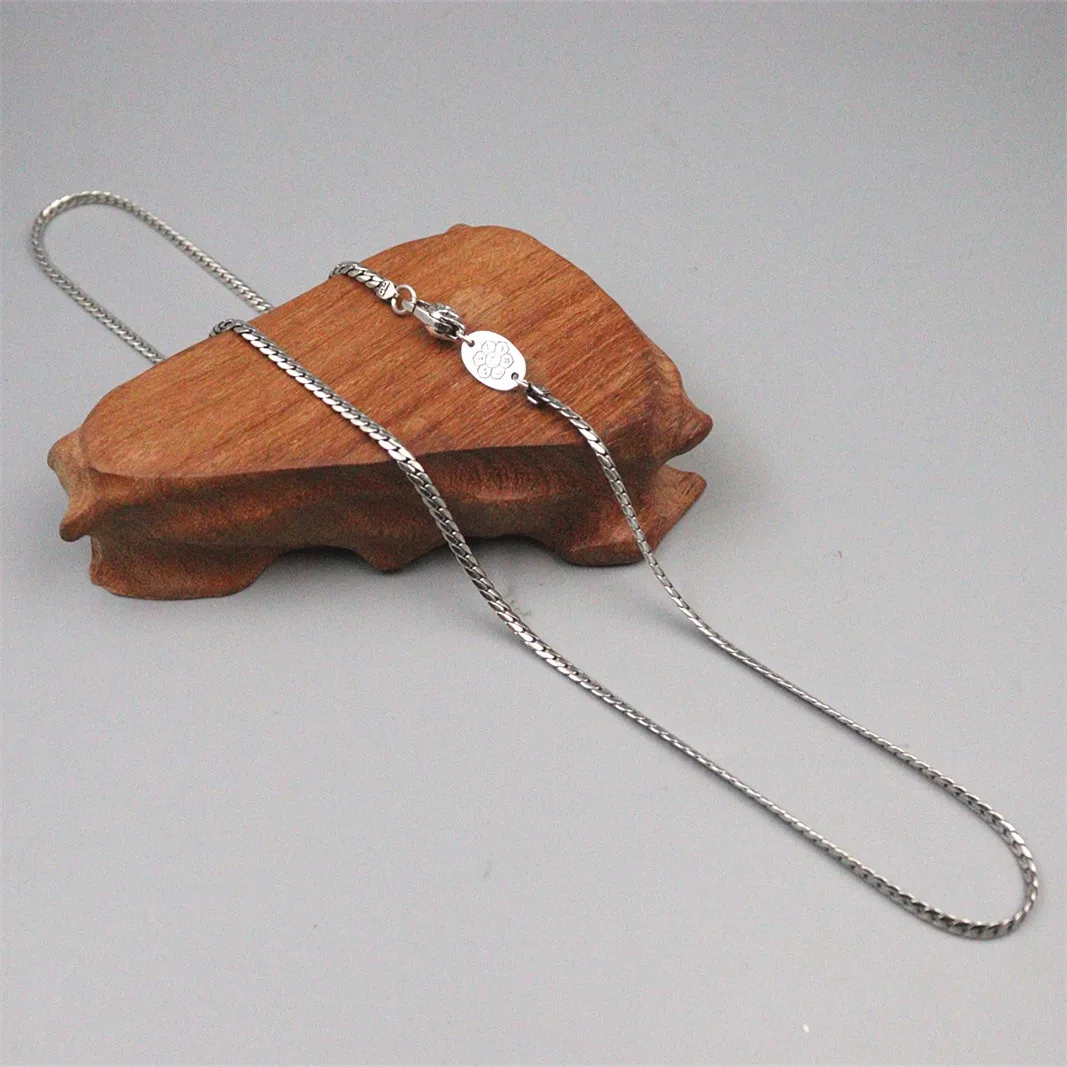 Цепочка-плетка из чистого стерлингового серебра 925 пробы мужская и женская цепь