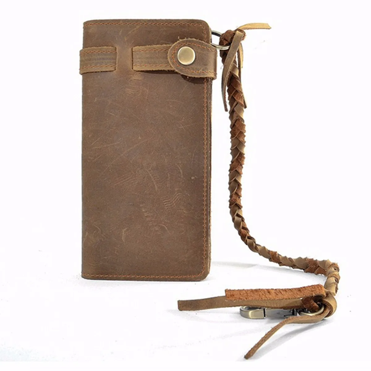 Мужской кошелек из воловьей кожи повседневный Кожаный Байкер водитель грузовика